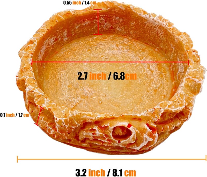 CATENEED Reptile Water Dish Food Bowl Bearded Dragon Bowls, 2 Pack Reptile Food Bowl for Hermit Crab Bearded Dragon Lizard Gecko Frog Tortoise - Image 3
